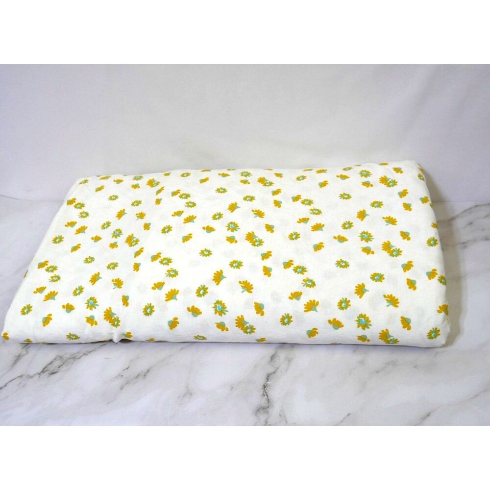 Yellow Green Floral White 2 Way Stretch Knit Fabri 60 in Width x 8yds